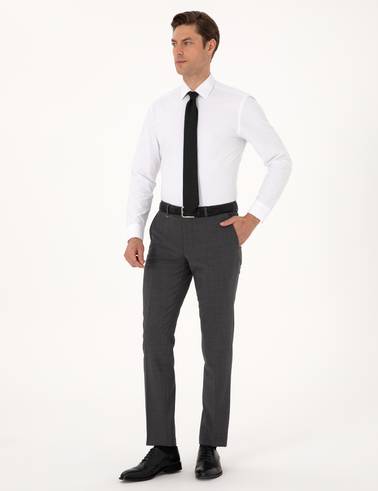 Füme Slim Fit Yün Karışımlı Kumaş Pantolon