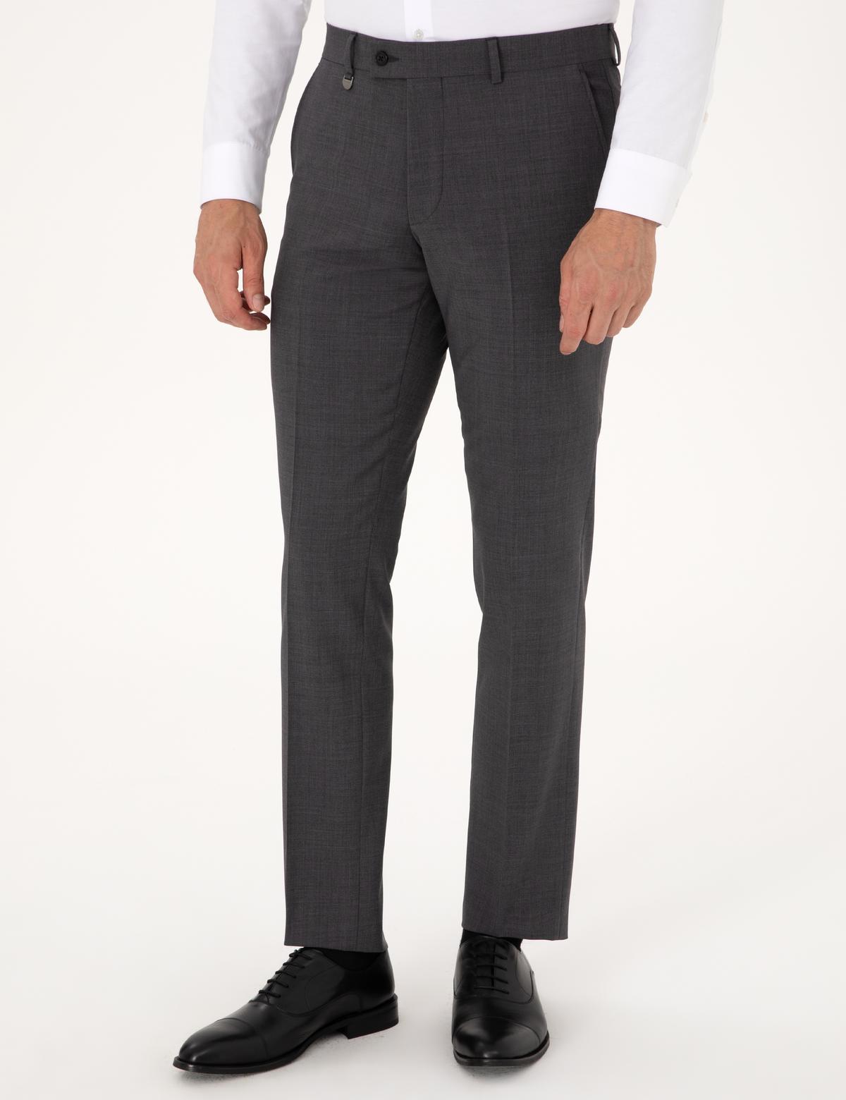 Füme Slim Fit Yün Karışımlı Kumaş Pantolon - 50317636042