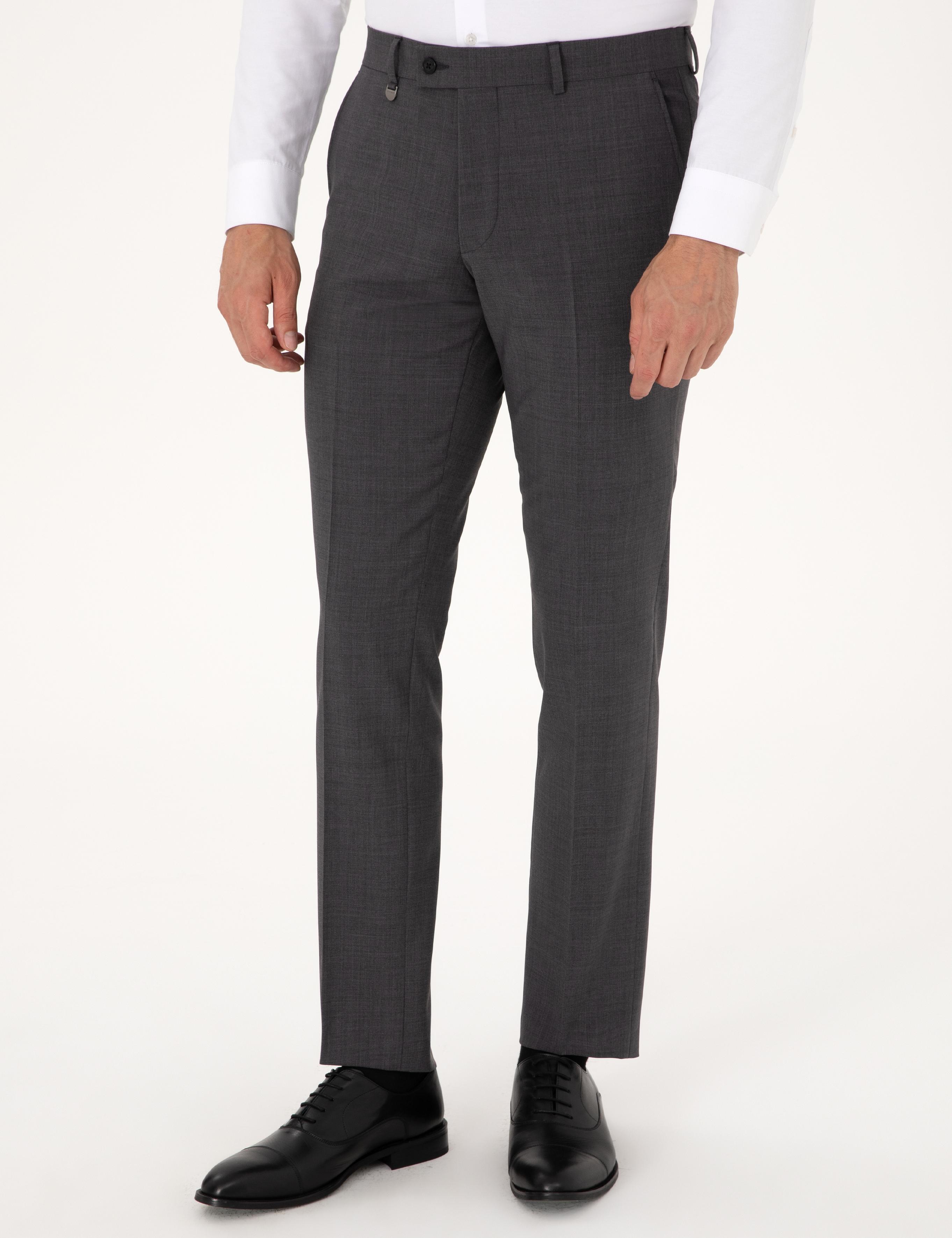 Füme Slim Fit Yün Karışımlı Kumaş Pantolon