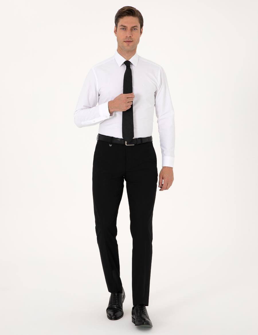 Siyah Slim Fit Kumaş Pantolon