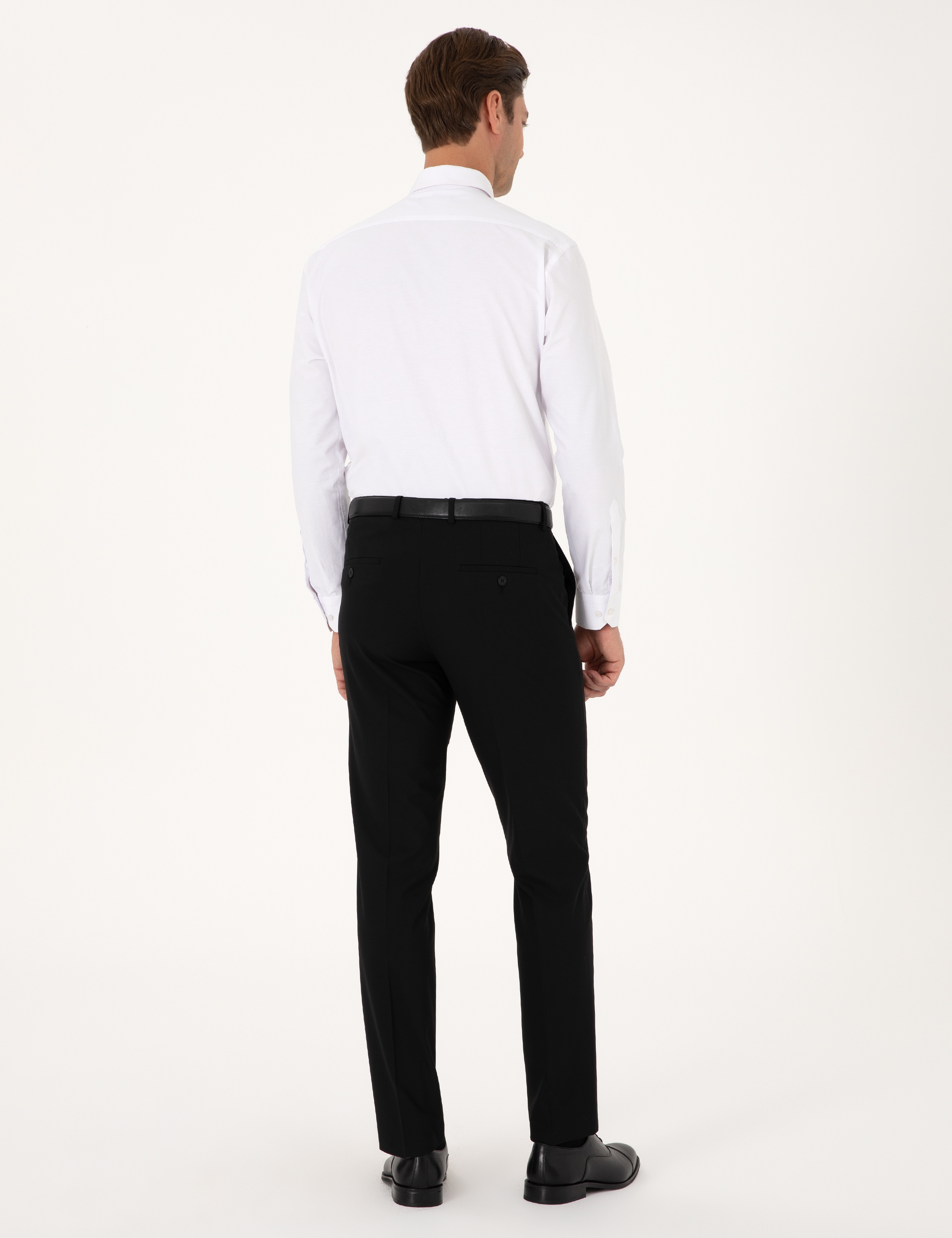 Siyah Slim Fit Kumaş Pantolon - Image 4