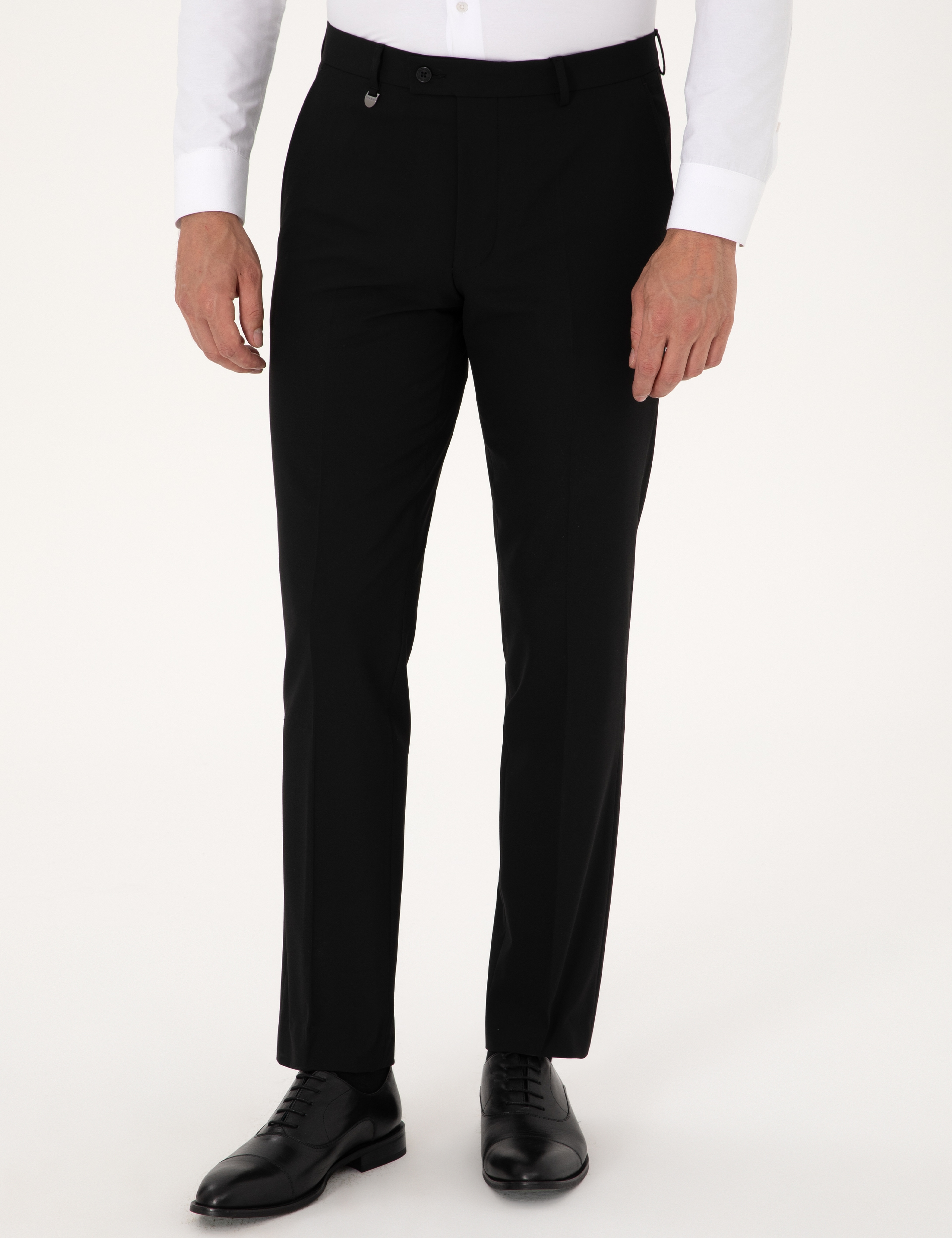 Siyah Slim Fit Kumaş Pantolon - Image 2