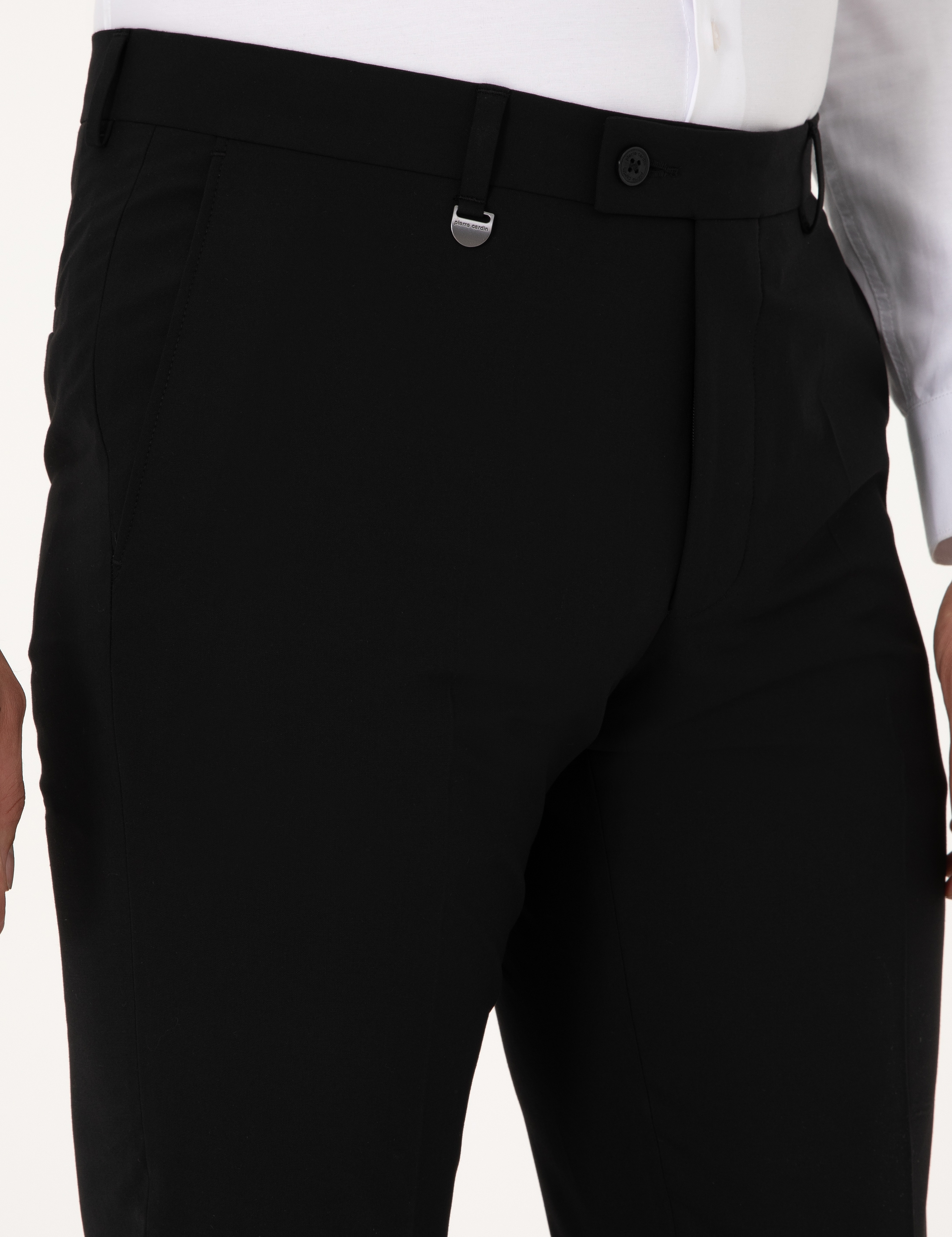 Siyah Slim Fit Kumaş Pantolon - Image 5