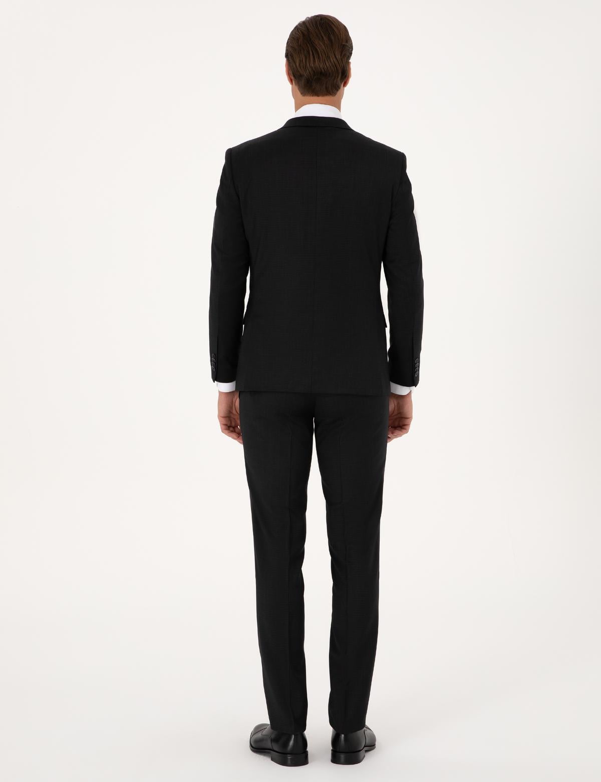 Siyah Ex. Slim Fit Yün Karışımlı Takım Elbise - 50311524011