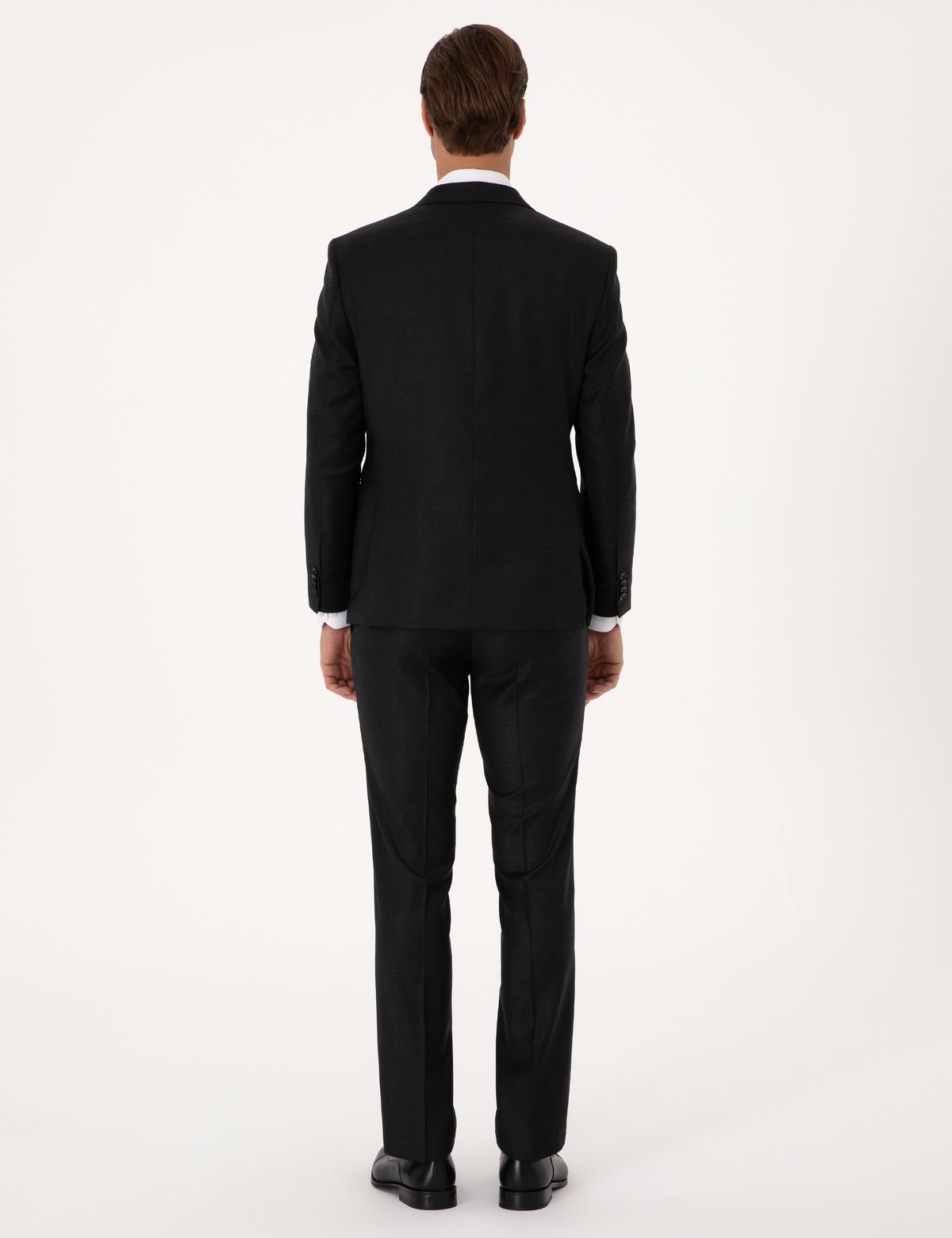 Antrasit Slim Fit Yün Kaşmir Karışımlı Takım Elbise - 50311234011