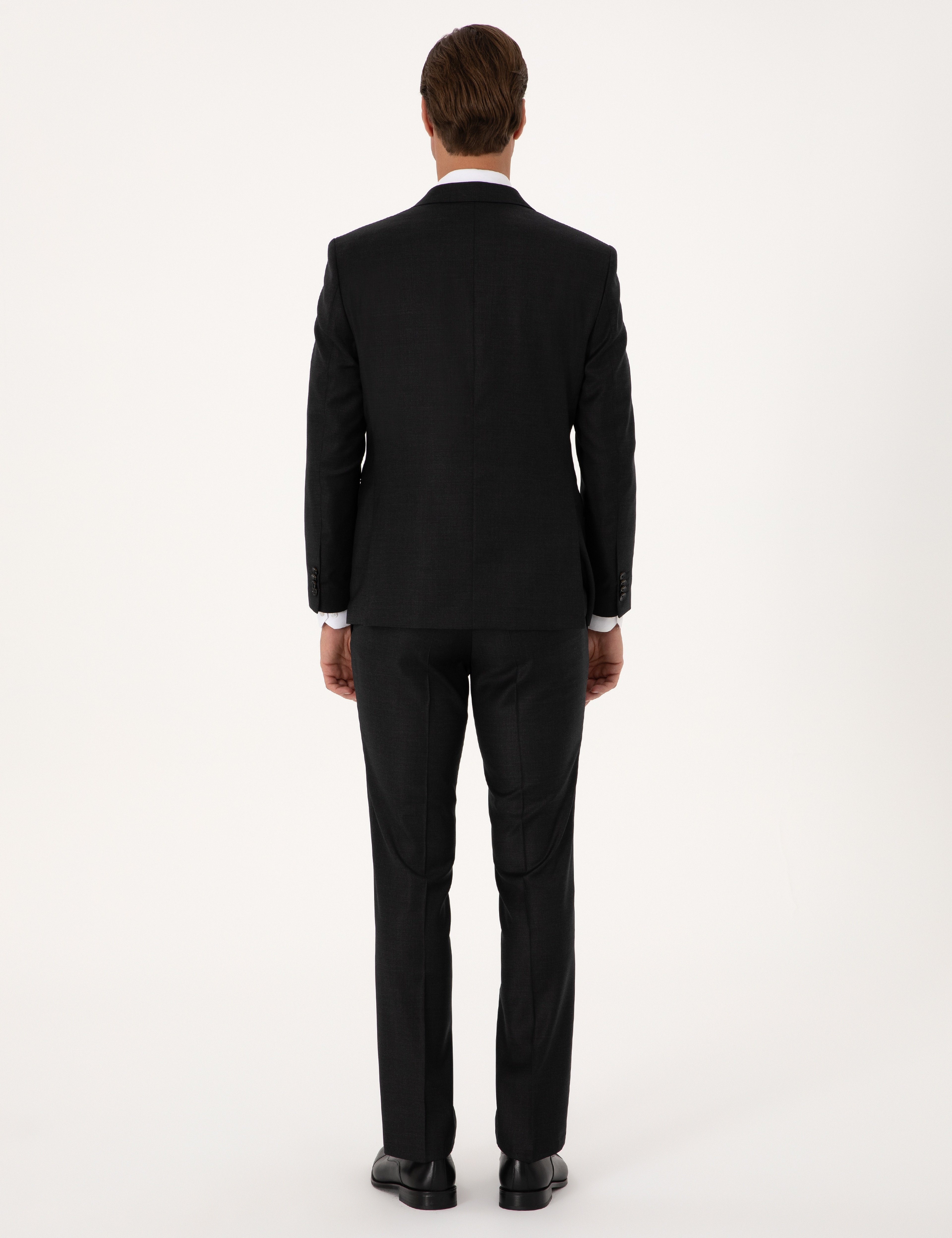 Antrasit Slim Fit Yün Kaşmir Karışımlı Takım Elbise - Image 5