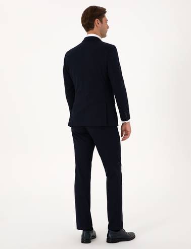 Lacivert Slim Fit Yelekli Takım Elbise