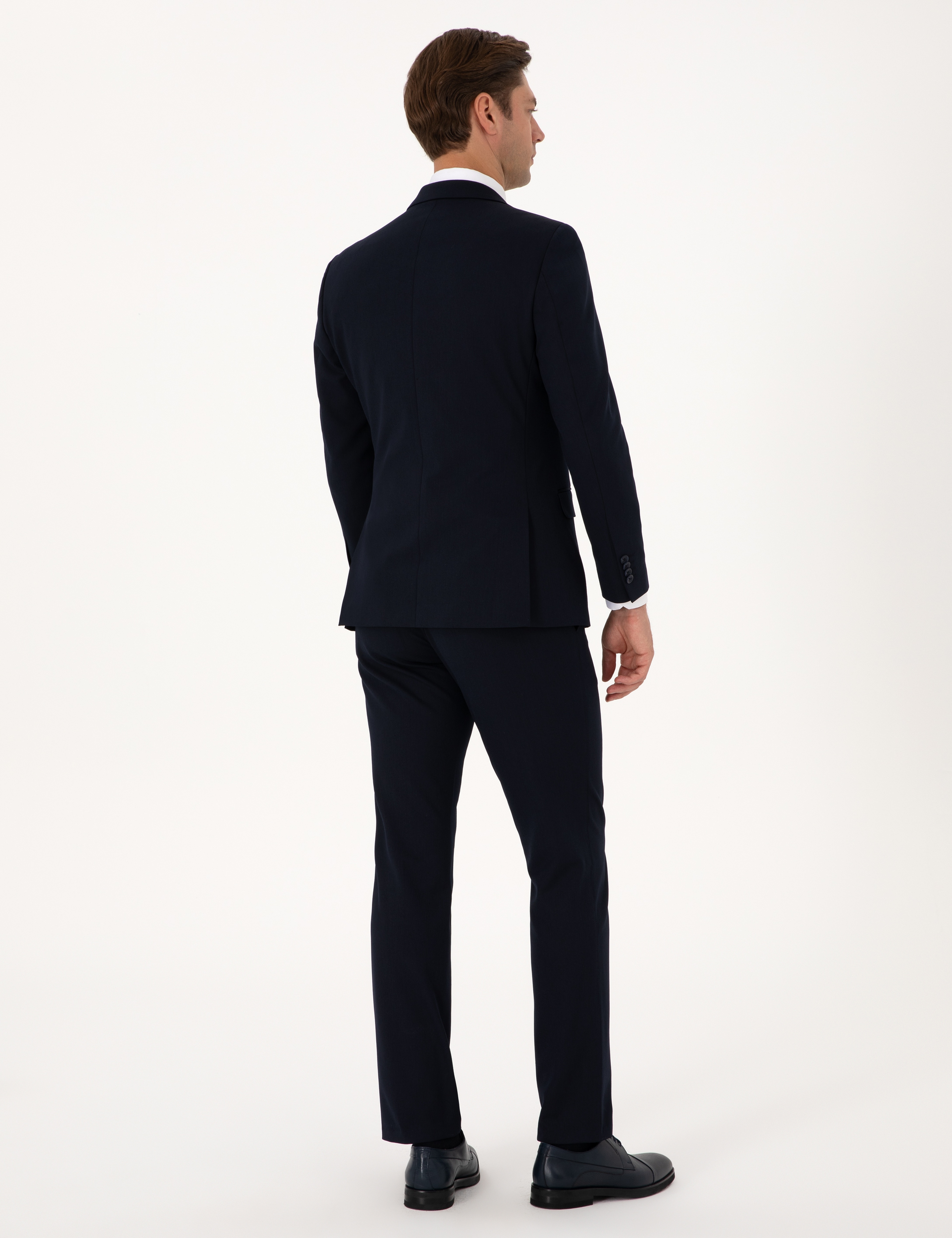 Lacivert Slim Fit Yelekli Takım Elbise - Image 6