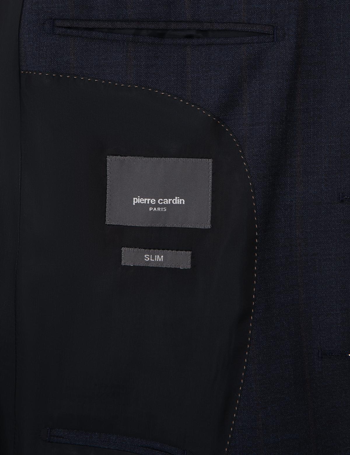 Lacivert Slim Fit %100 Yün Çizgili Takım Elbise - 50311210026