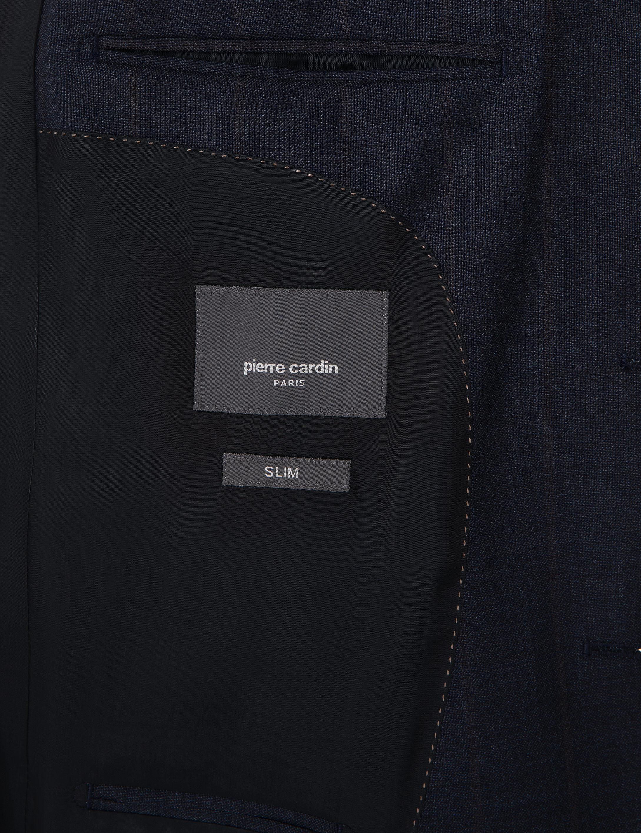 Lacivert Slim Fit %100 Yün Çizgili Takım Elbise - Image 6