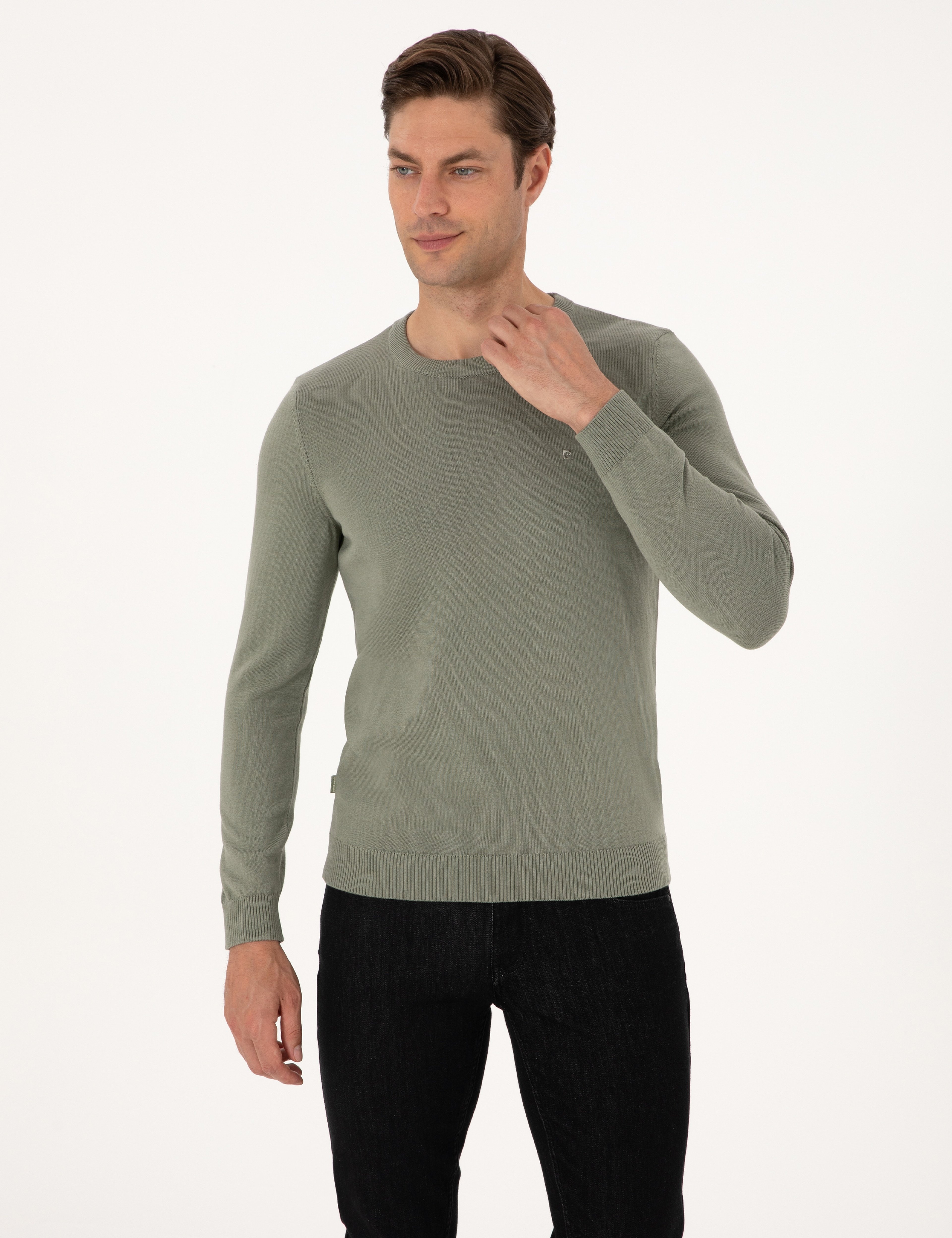 Ada Çayı Slim Fit Bisiklet Yaka Basic Triko Kazak - Image 3