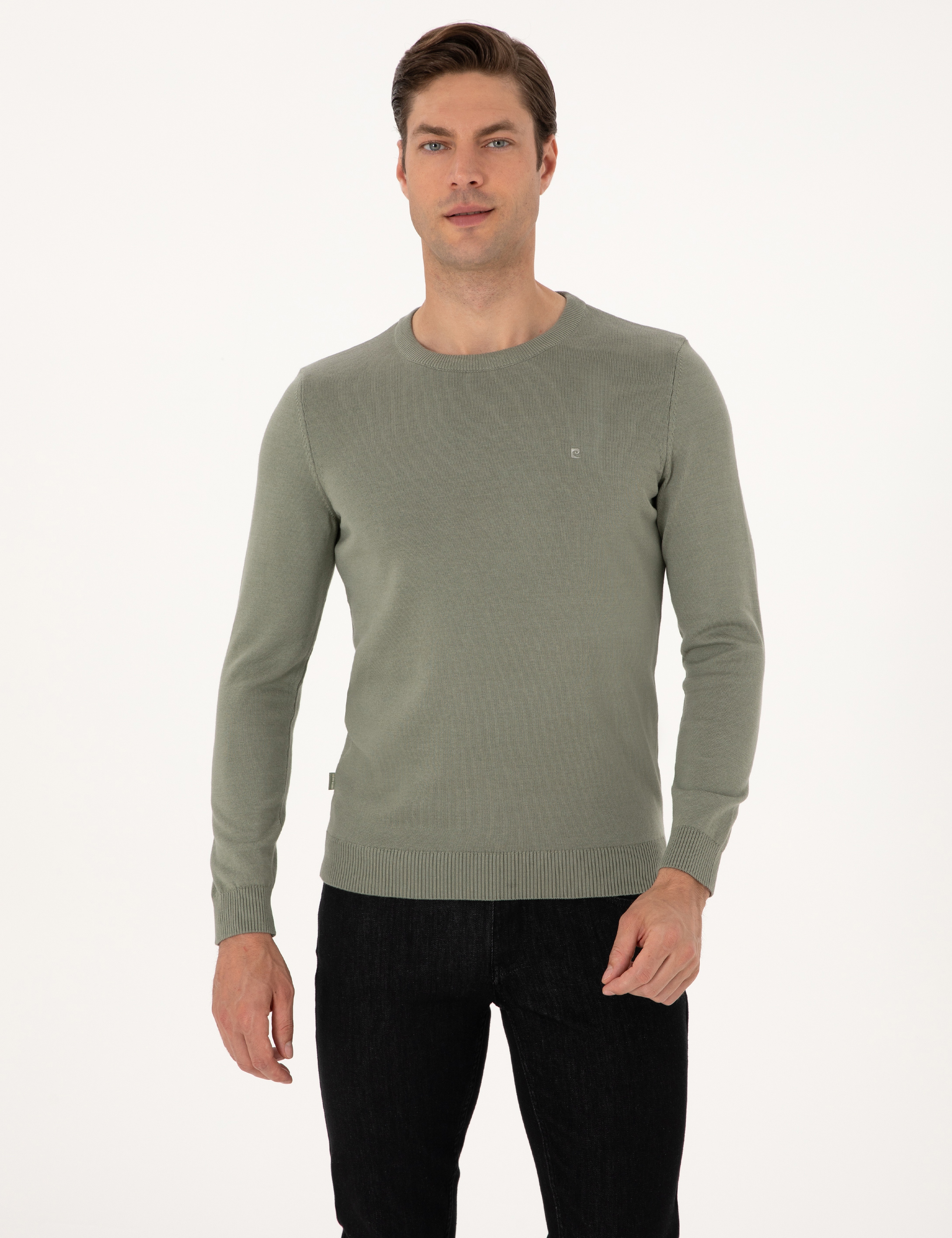 Ada Çayı Slim Fit Bisiklet Yaka Basic Triko Kazak - Image 1