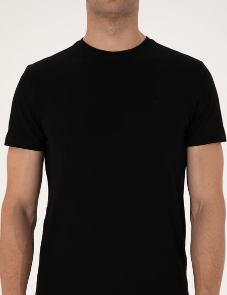 Siyah Slim Fit Tişört - 50312299016