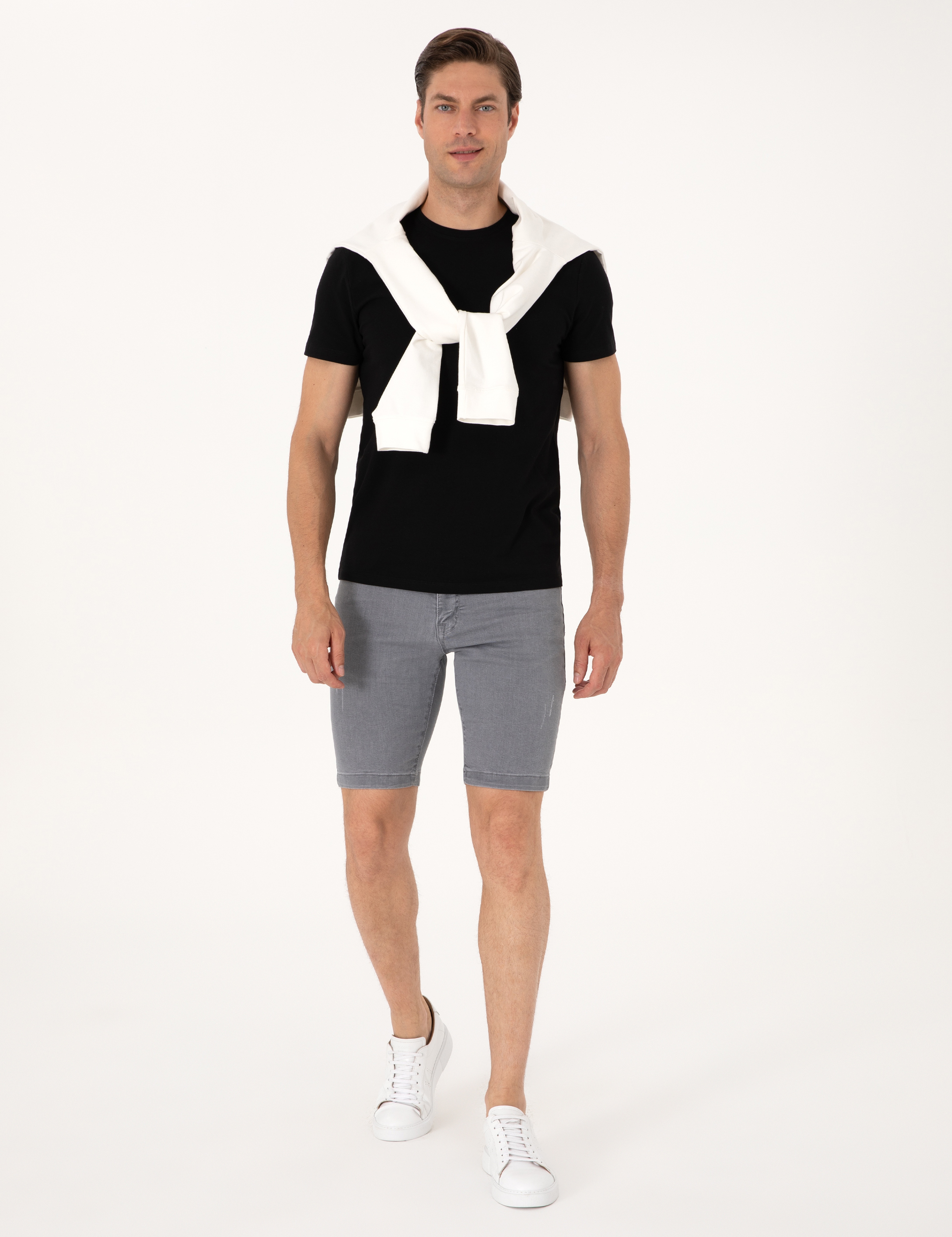 Siyah Slim Fit Tişört - Image 4