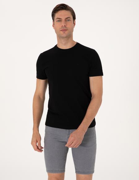 Siyah Slim Fit Tişört - 50312299016