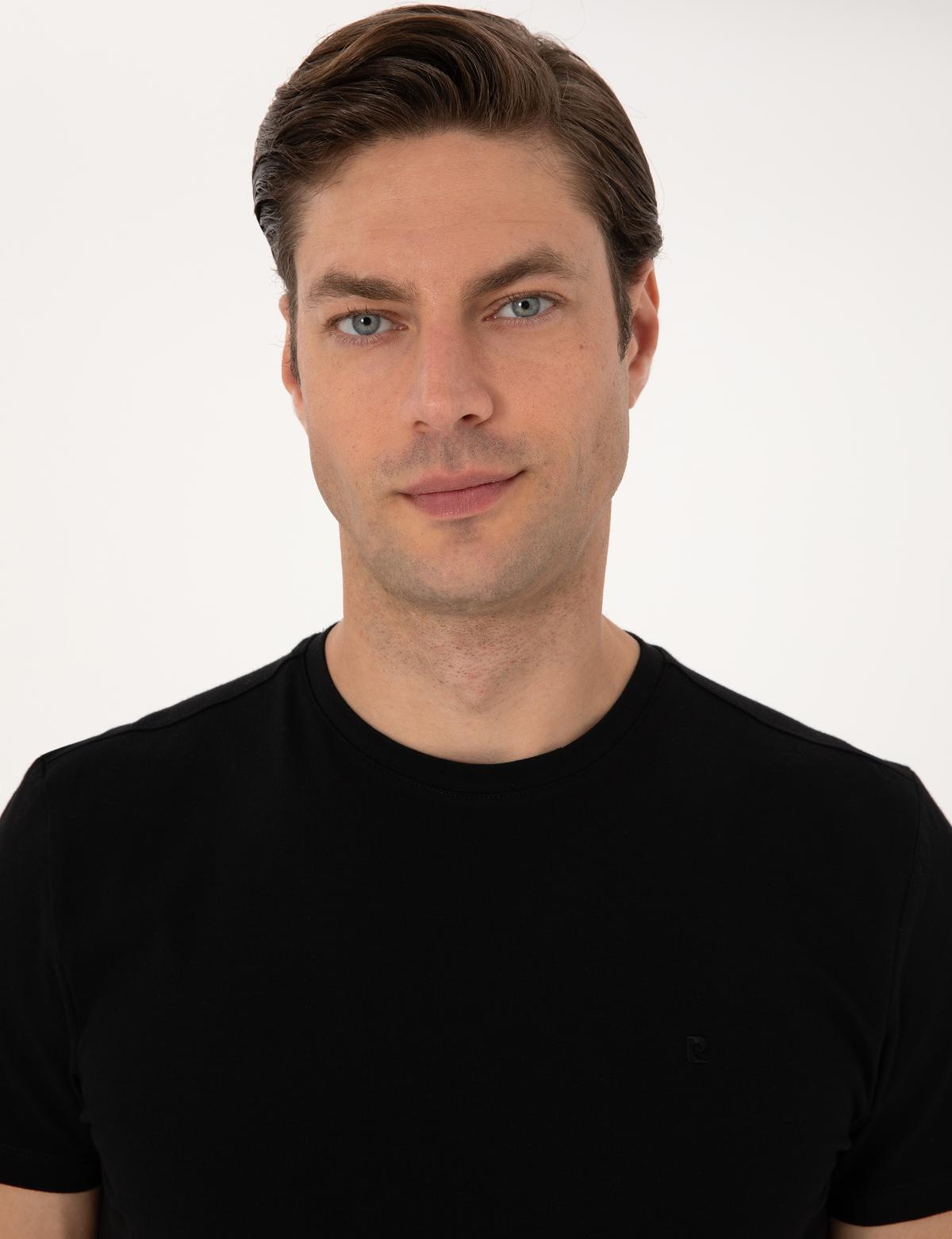 Siyah Slim Fit Tişört - 50312299016