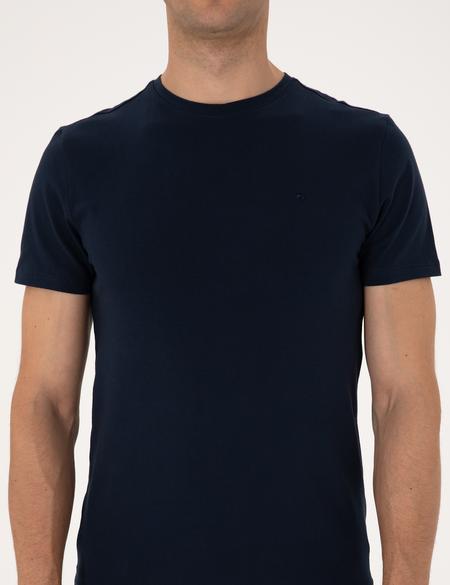 Lacivert Slim Fit Tişört - 50312299007