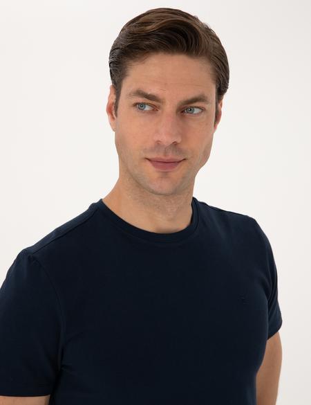 Lacivert Slim Fit Tişört - 50312299007