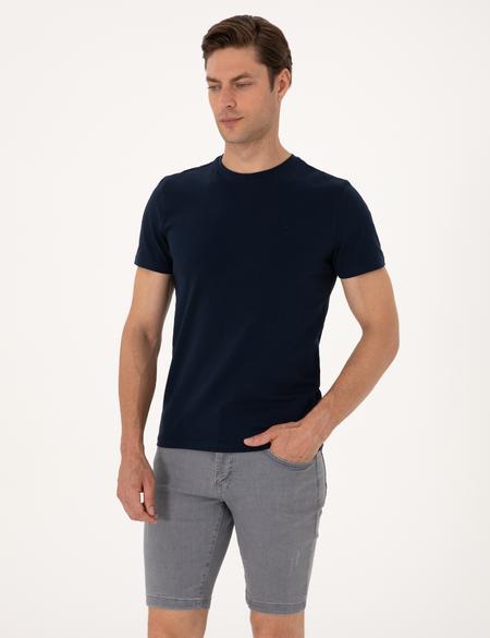 Lacivert Slim Fit Tişört - 50312299007