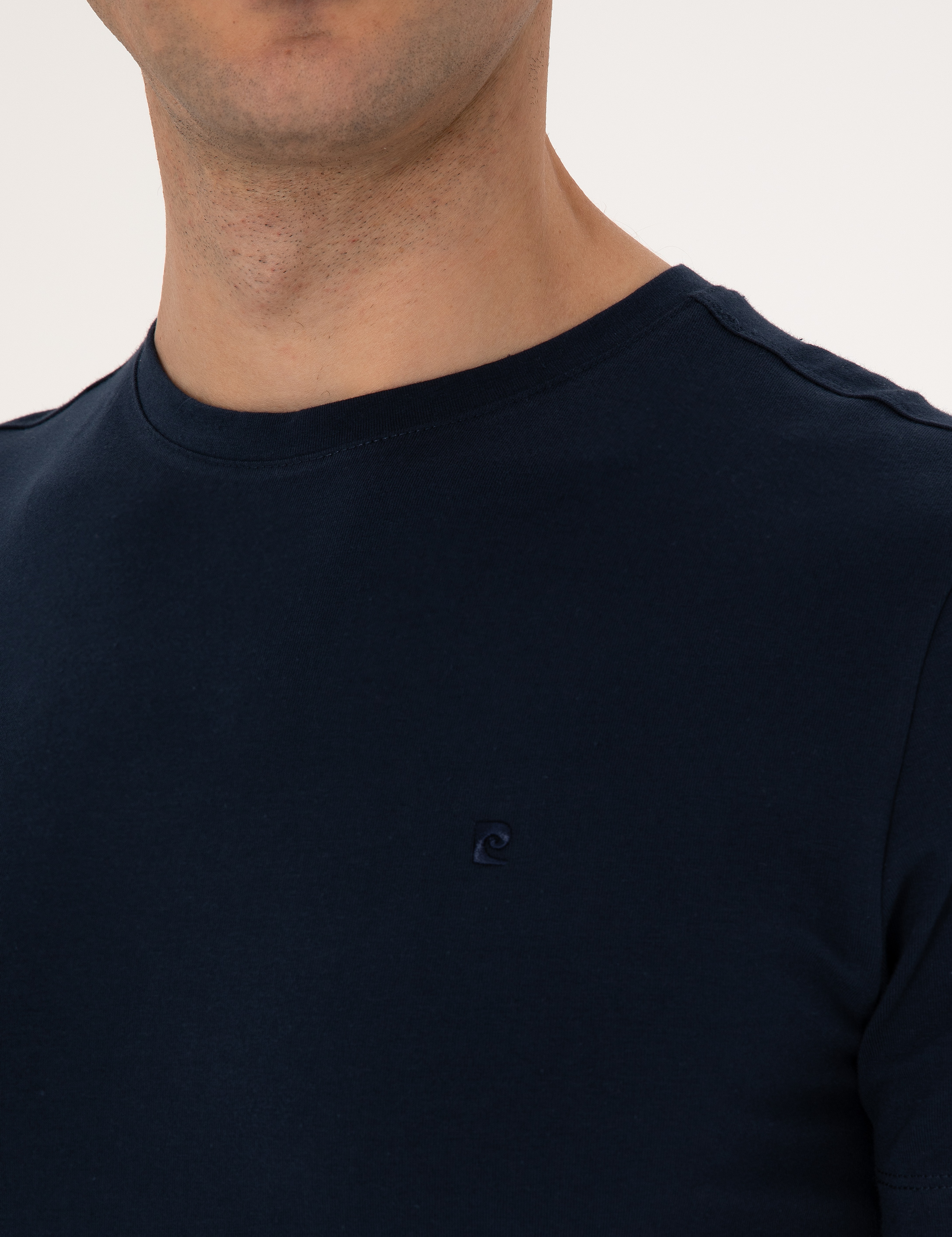 Lacivert Slim Fit Bisiklet Yaka Tişört - Image 7