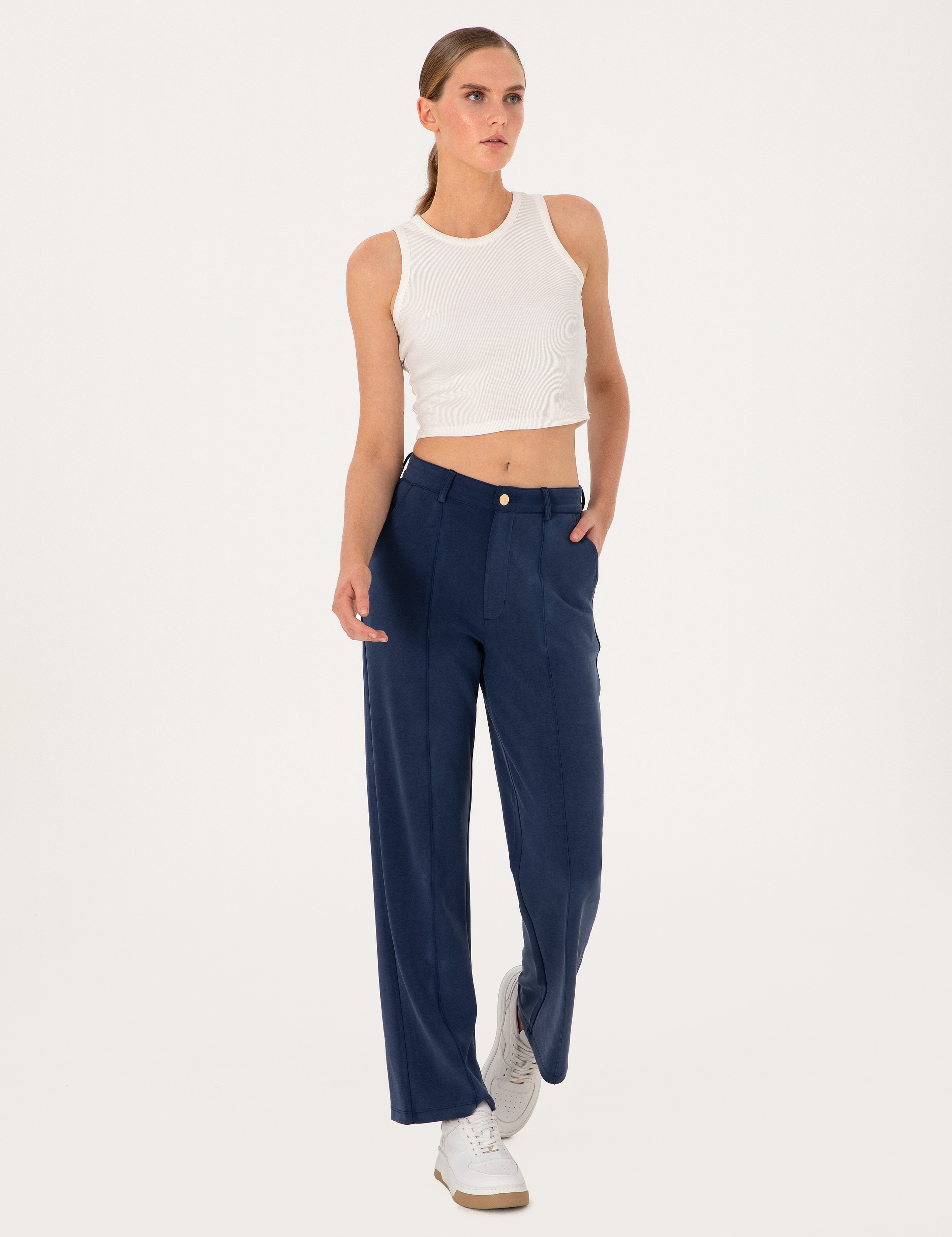 Lacivert Loose Fit Modal Karışımlı Eşofman Altı - Image 3