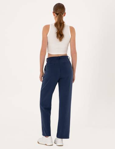 Lacivert Loose Fit Modal Karışımlı Eşofman Altı