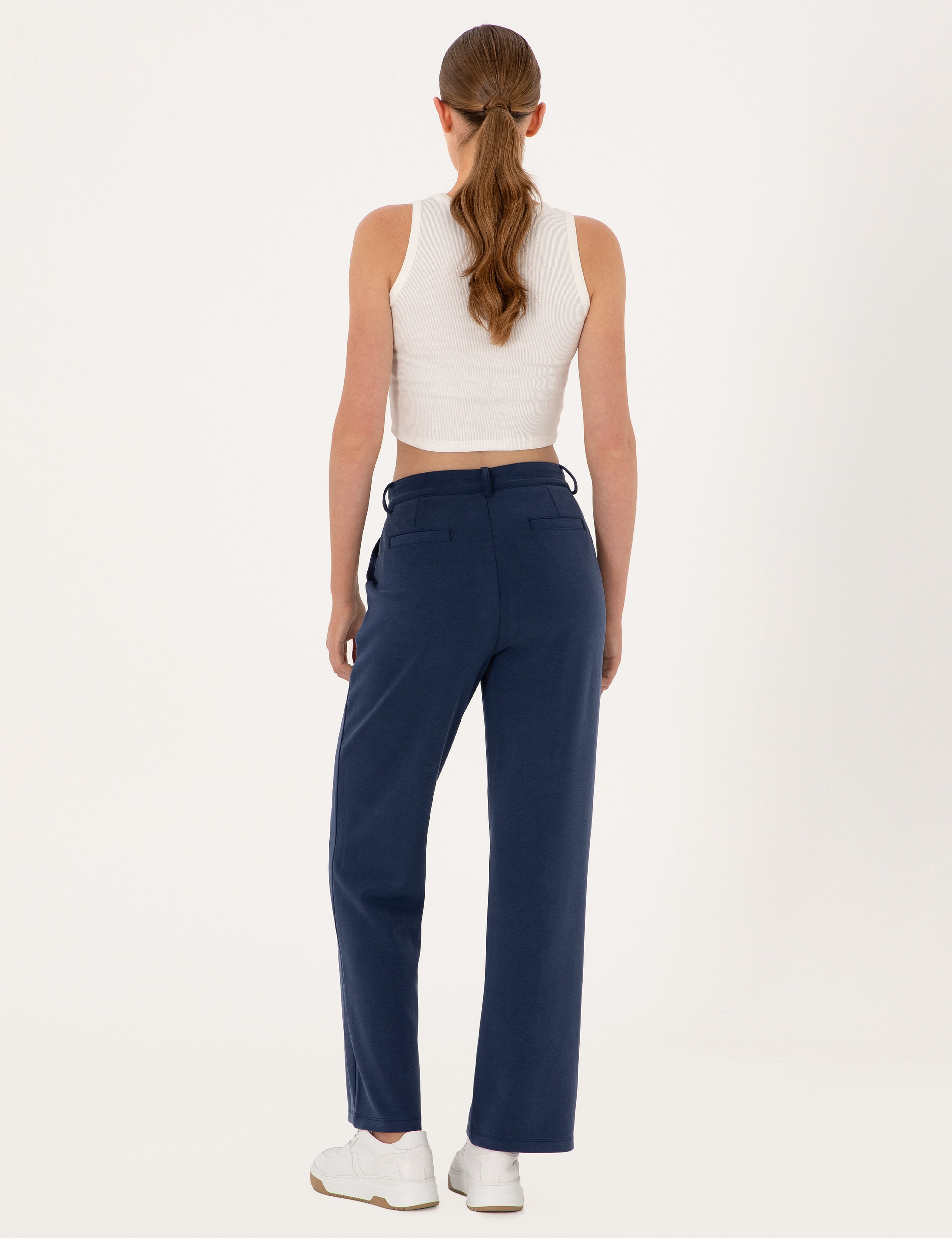 Lacivert Loose Fit Modal Karışımlı Eşofman Altı