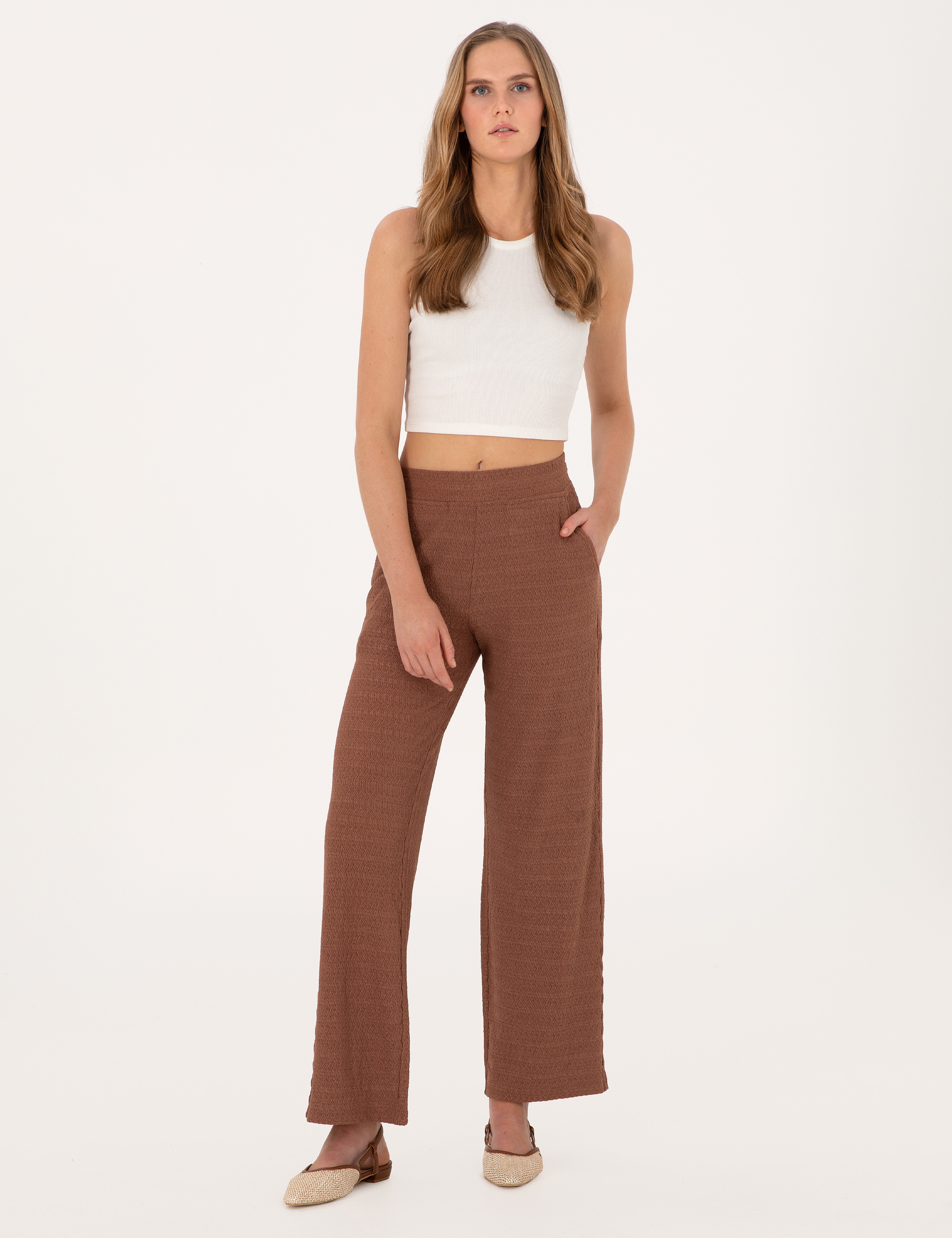 Kahverengi Loose Fit Eşofman Altı - Image 1