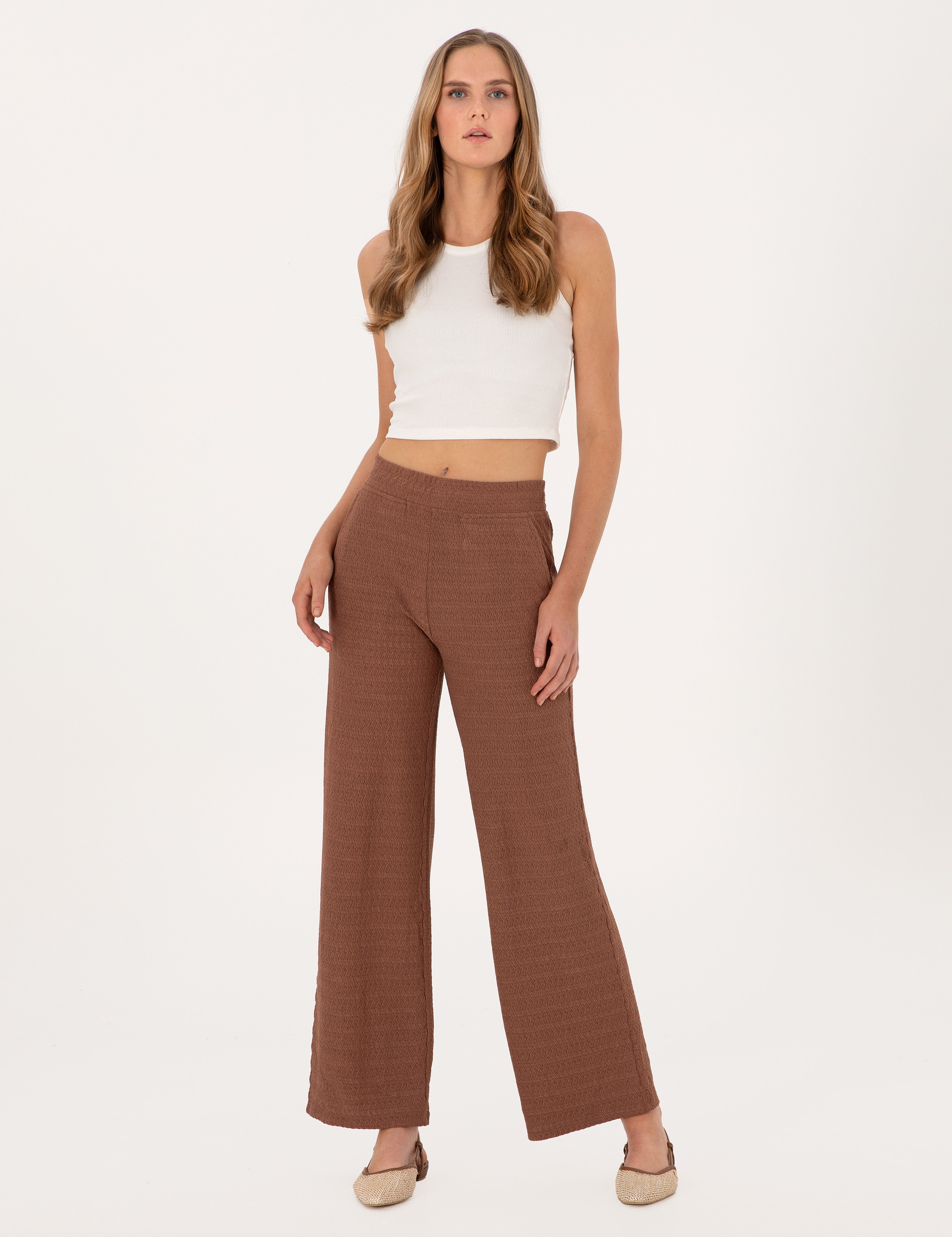 Kahverengi Loose Fit Eşofman Altı - Image 3