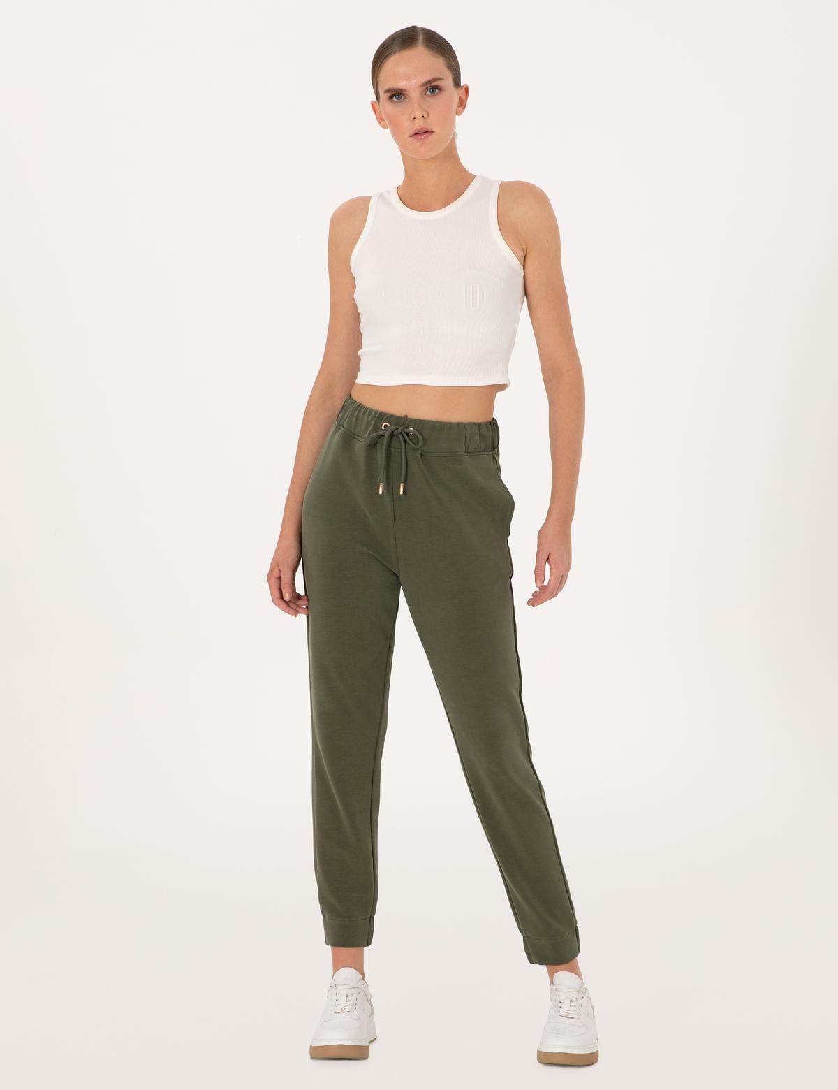 Haki Regular Fit Modal Karışımlı Eşofman Altı