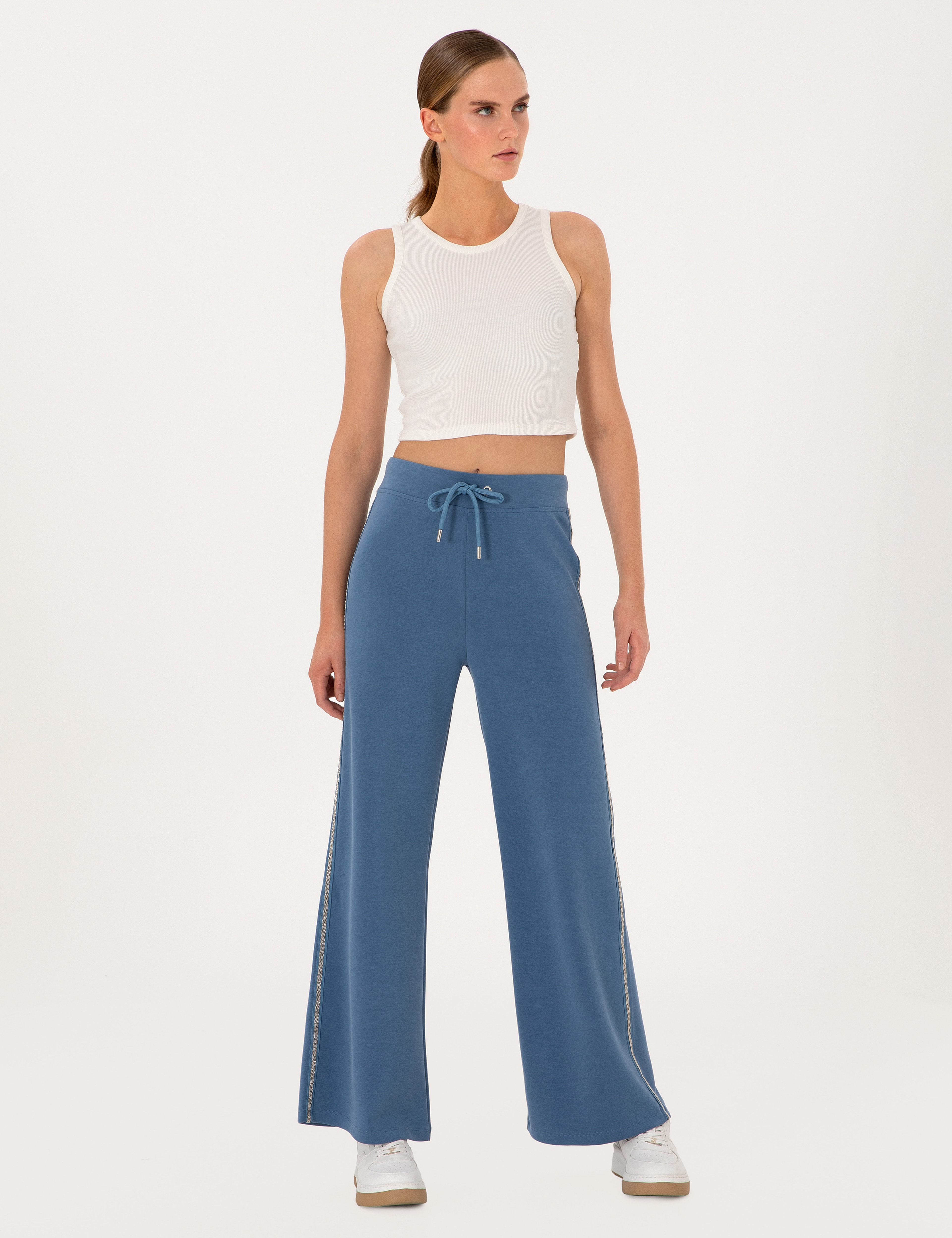 İndigo Flare Fit Modal Karışımlı Eşofman Altı - Image 1