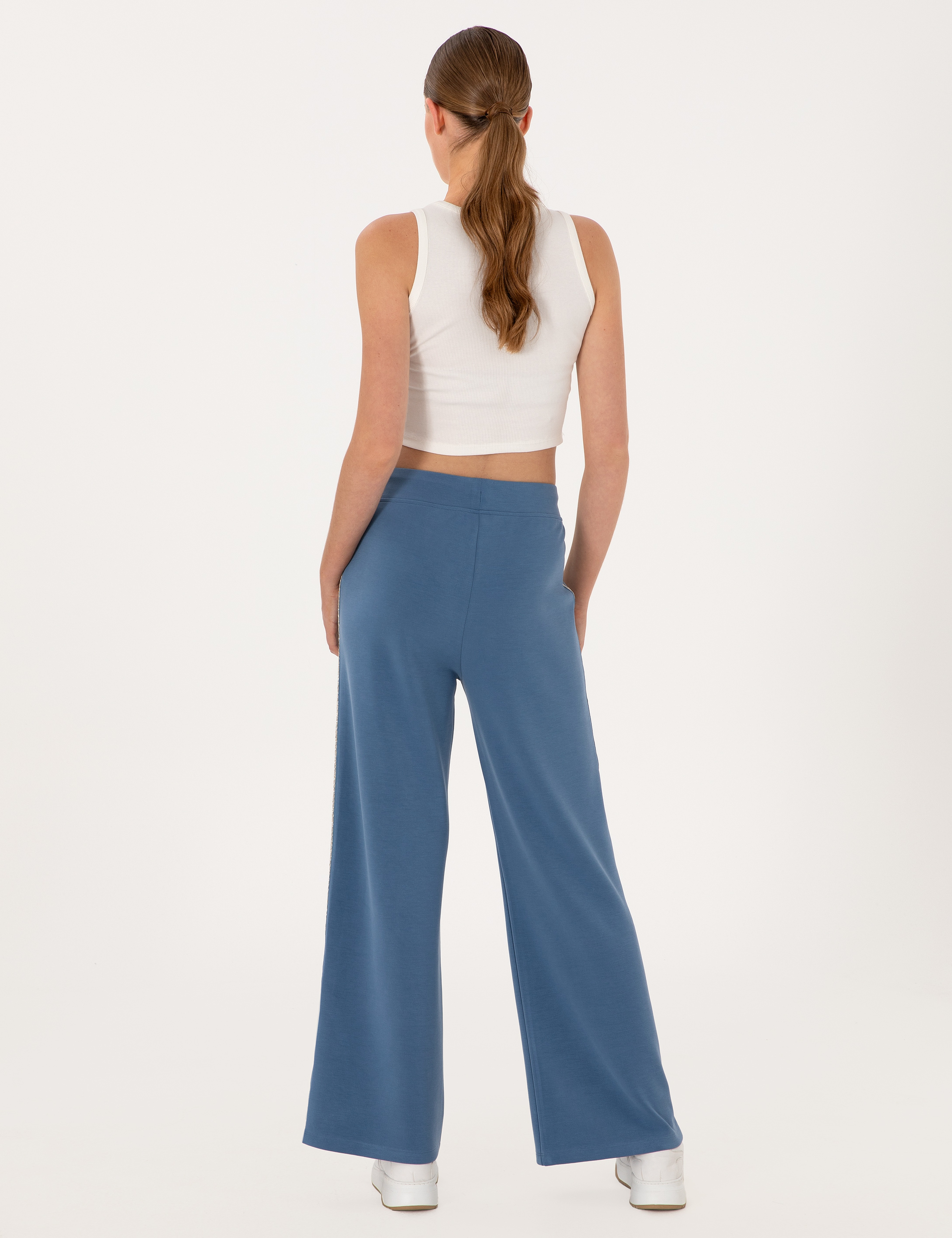 İndigo Flare Fit Modal Karışımlı Eşofman Altı - Image 4