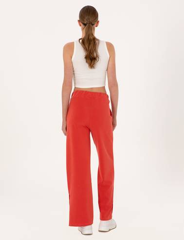 Kırmızı Loose Fit Modal Karışımlı Eşofman Altı