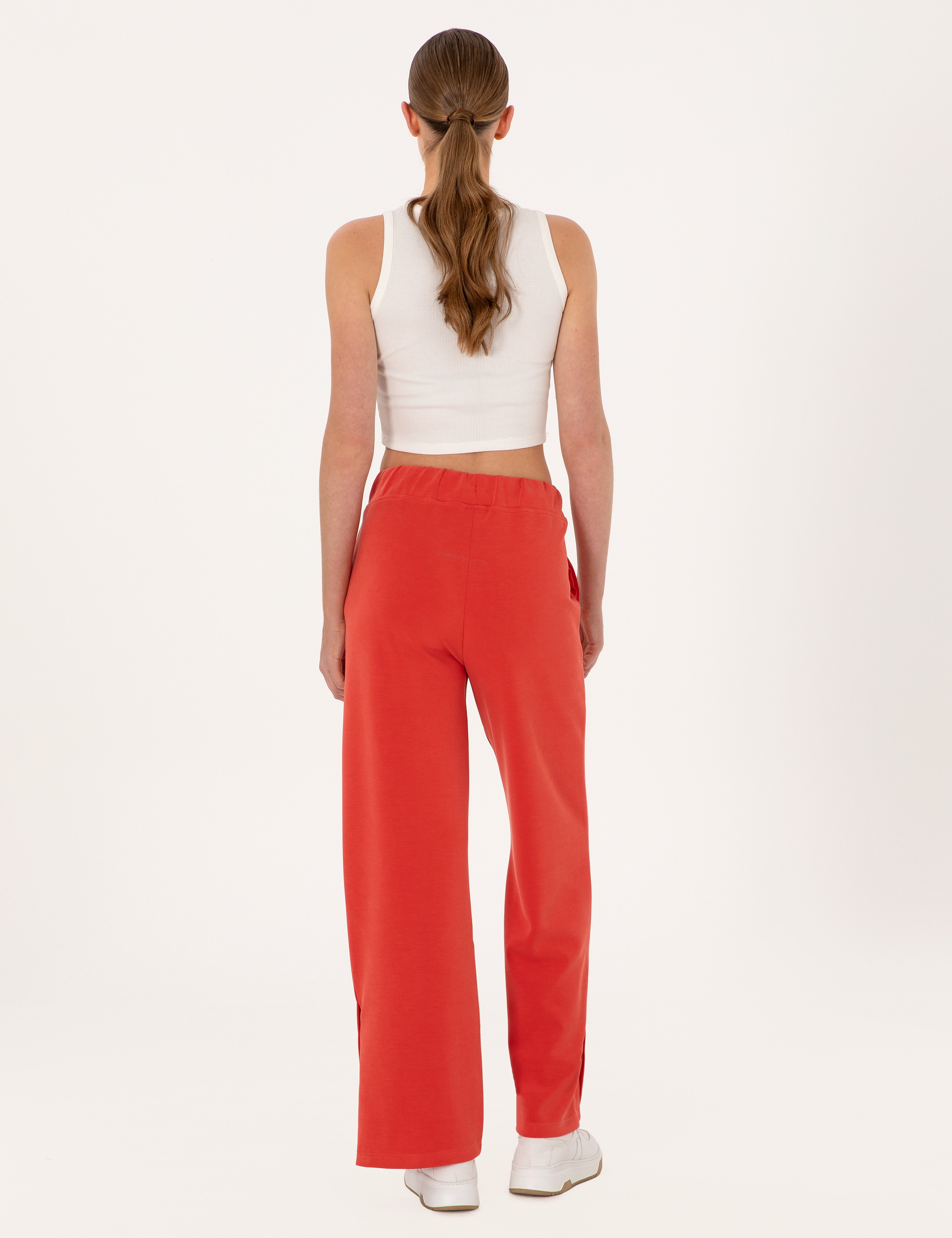 Kırmızı Loose Fit Modal Karışımlı Eşofman Altı