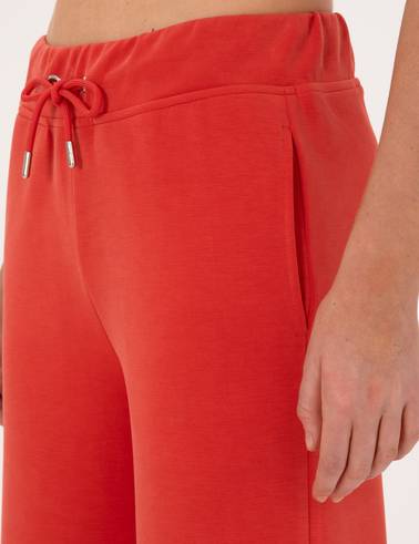Kırmızı Loose Fit Modal Karışımlı Eşofman Altı