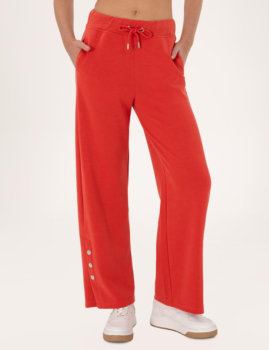 Kırmızı Loose Fit Modal Karışımlı Eşofman Altı