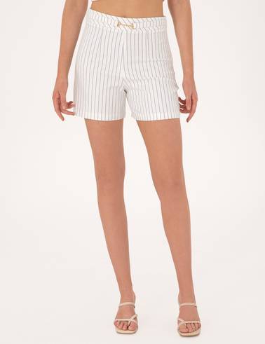 Ekru Regular Fit Bermuda Şort