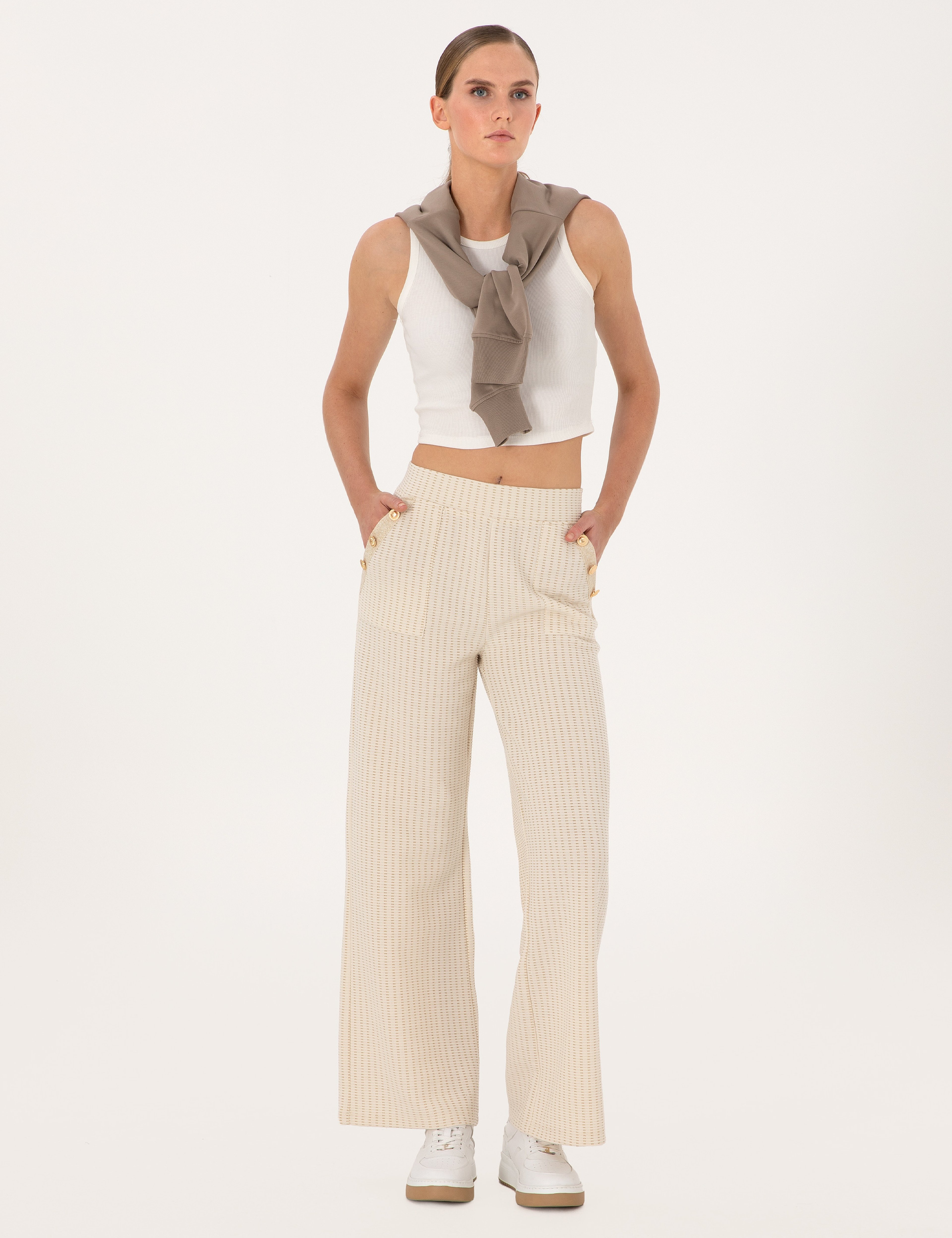Krem Flare Fit Eşofman Altı - Image 3