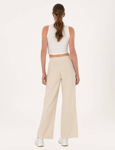 Krem Flare Fit Eşofman Altı