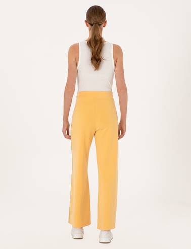 Sarı Flare Fit Modal Karışımlı Eşofman Altı