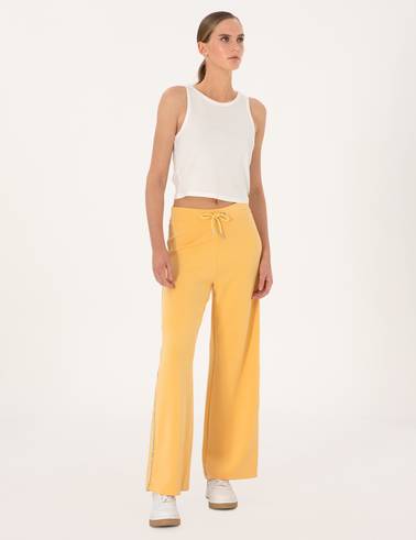 Sarı Flare Fit Modal Karışımlı Eşofman Altı