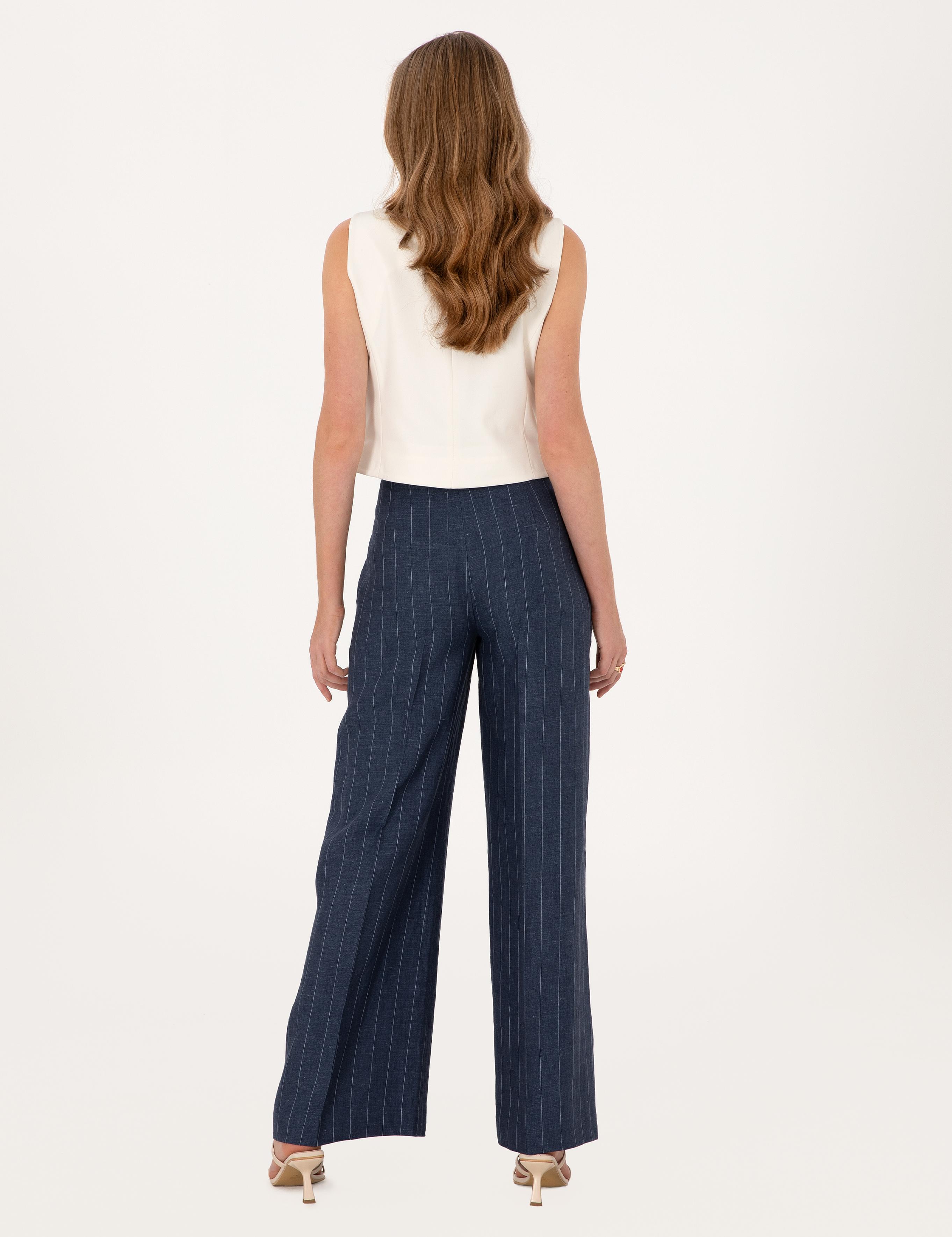 Lacivert Keten Pantolon