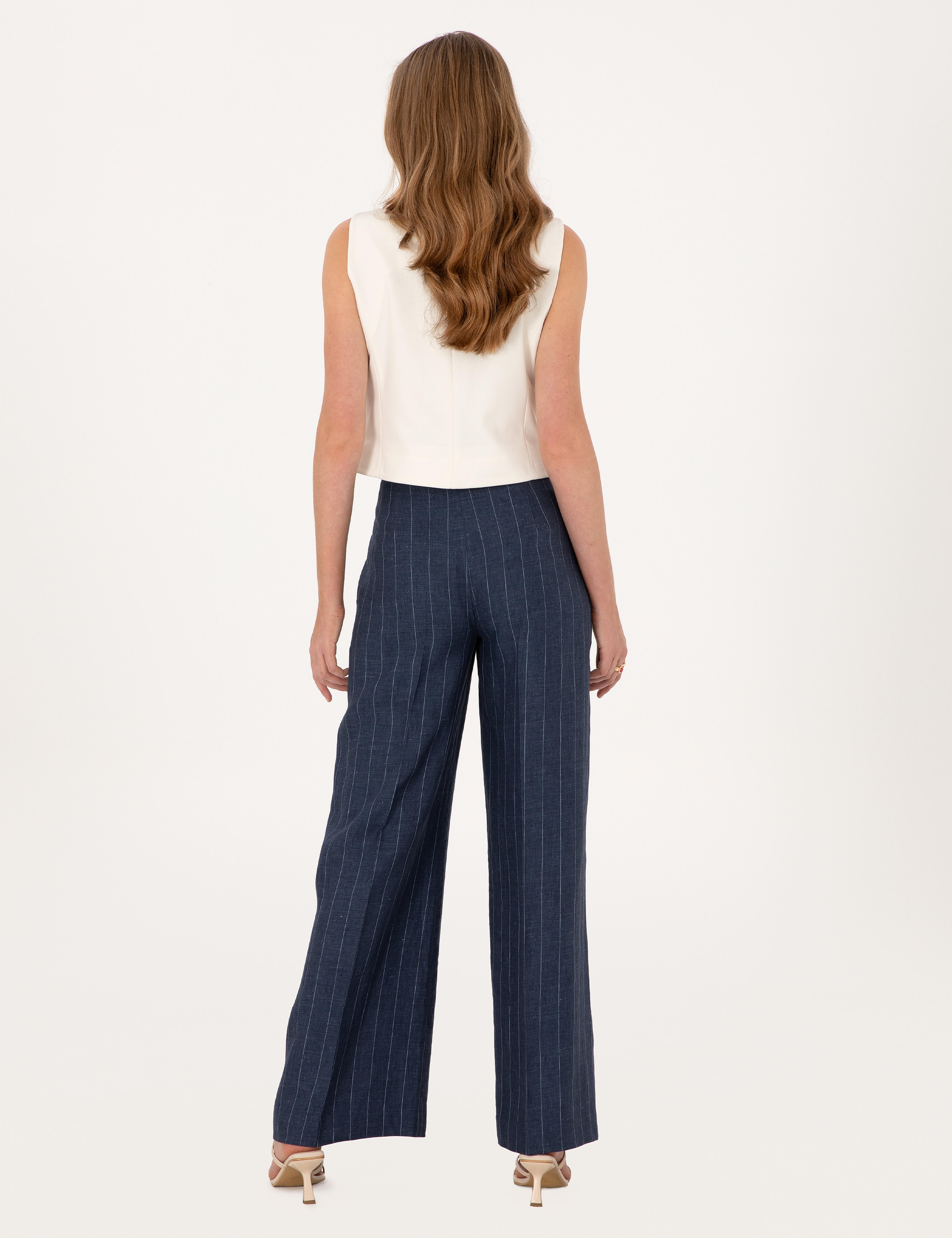 Lacivert Keten Pantolon