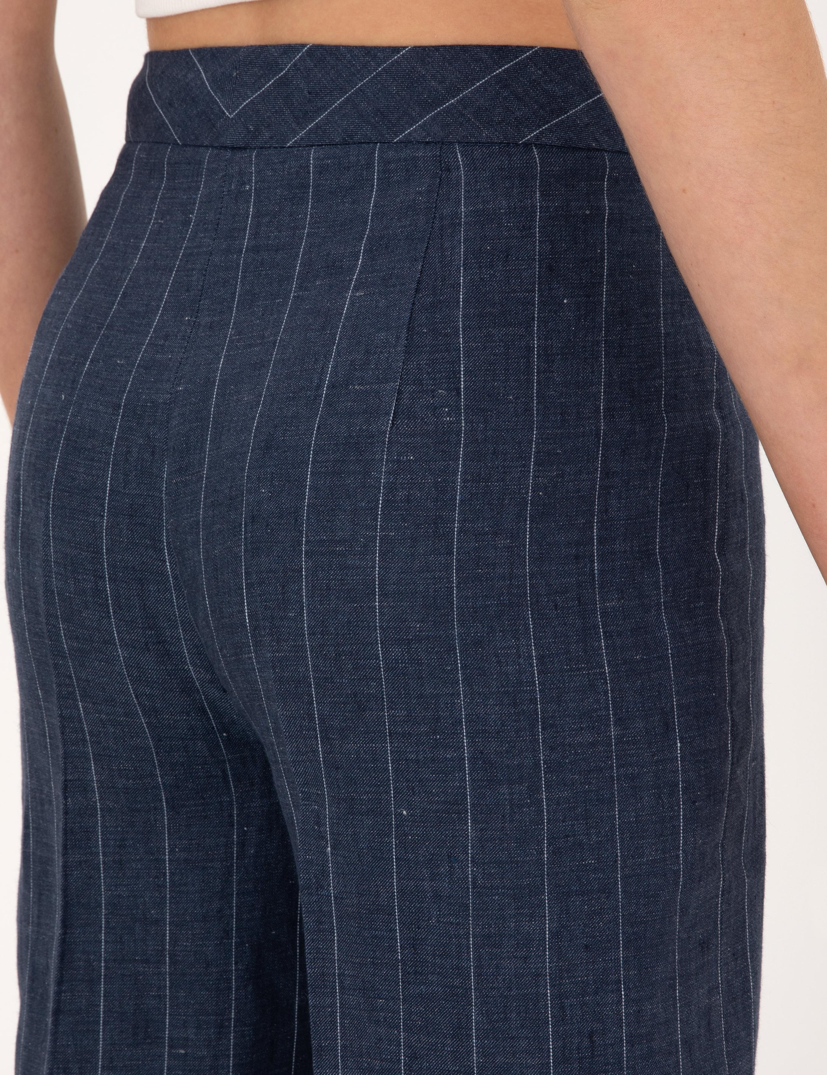 Lacivert Keten Pantolon