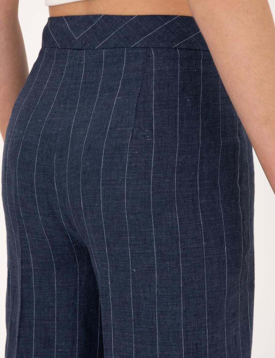 Lacivert Keten Pantolon