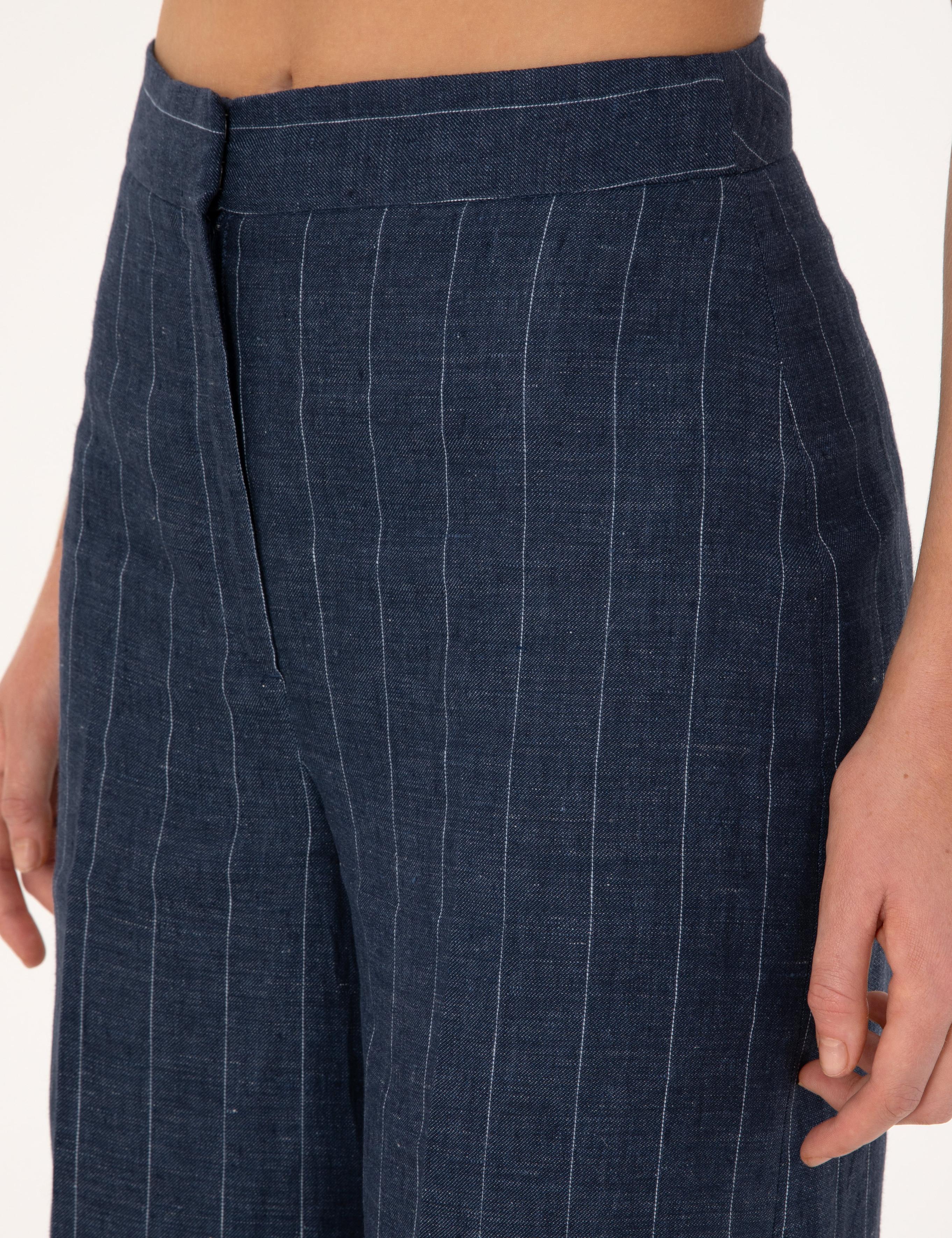 Lacivert Keten Pantolon