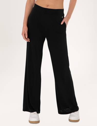 Siyah Loose Fit Modal Karışımlı Eşofman Altı