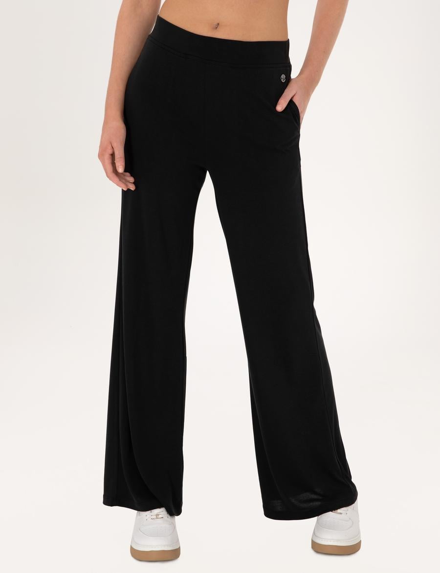 Siyah Loose Fit Modal Karışımlı Eşofman Altı