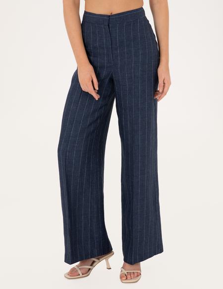 Lacivert Keten Pantolon - 50299952007