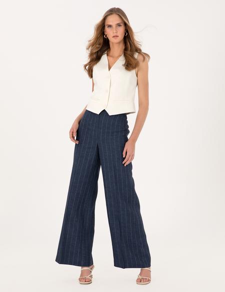 Lacivert Keten Pantolon - 50299952007